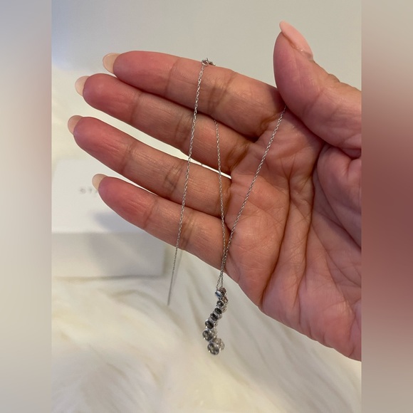 PRACTICALLY New: Designer JWBR 10K White Gold Diamond (.50crt ) Journey Necklace - Picture 10 of 11